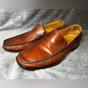 COLE HAAN Mens Casual Dress Shoes Brown Leather Slip On Driver Loafer Size 10M